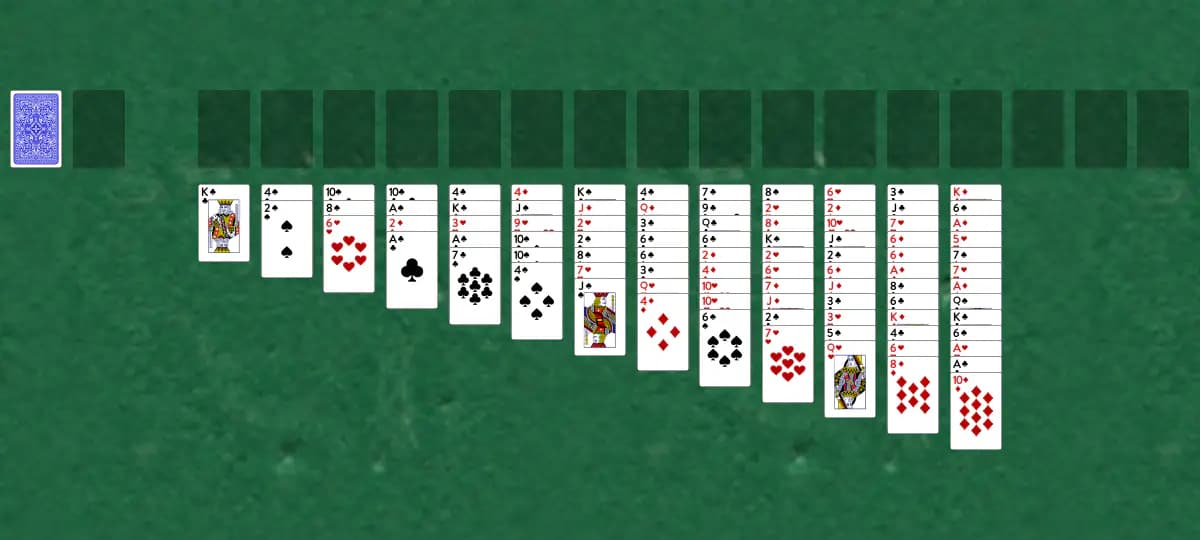 The opening deal of Double Jane Solitaire, laid out on a green felt table.