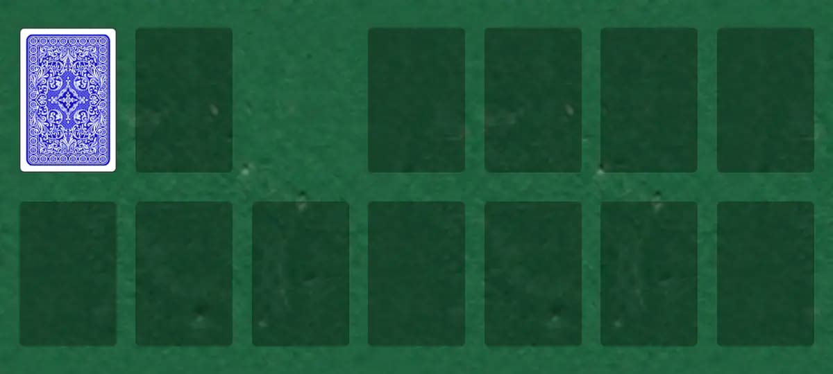 The opening deal of Gold Mine Solitaire, laid out on a green felt table.