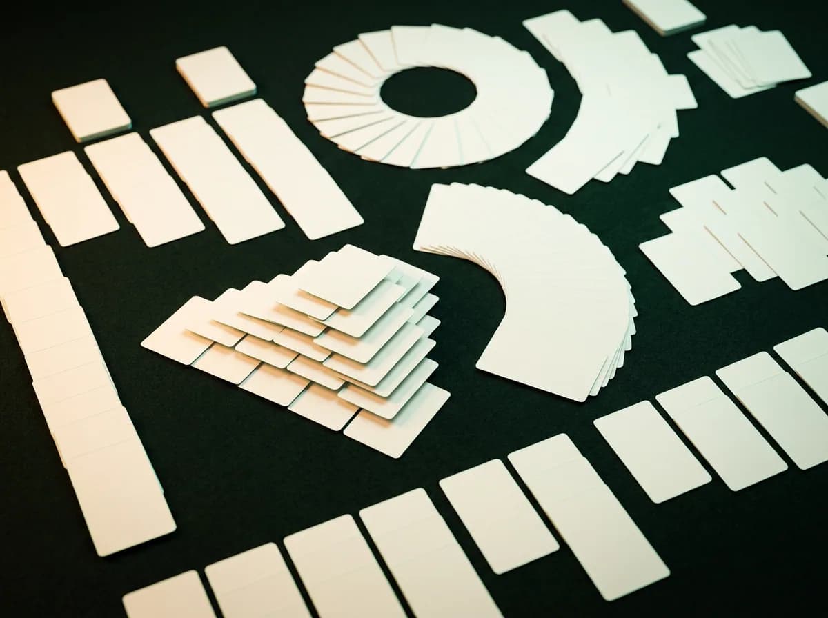 Many different solitaire layouts dealt out on green felt.